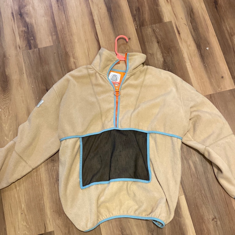 Urban outfitters oversized tan quarter zip